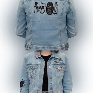 Aéropostale Custom Disney Denim Jacket Small Figment Villains Hot Leaf Juice